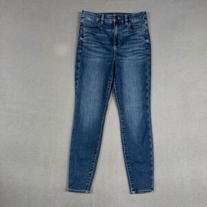American Eagle Jeans Womens 8 Blue Curvy Hi-Rise Jegging Stretch Denim Preppy